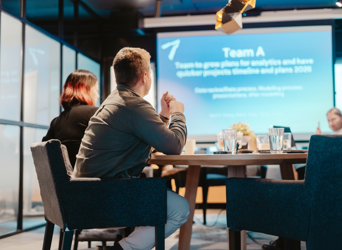 Analytical Alley team in a strategy session